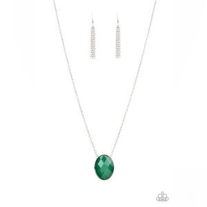 Green Gem Necklace and Earring Set